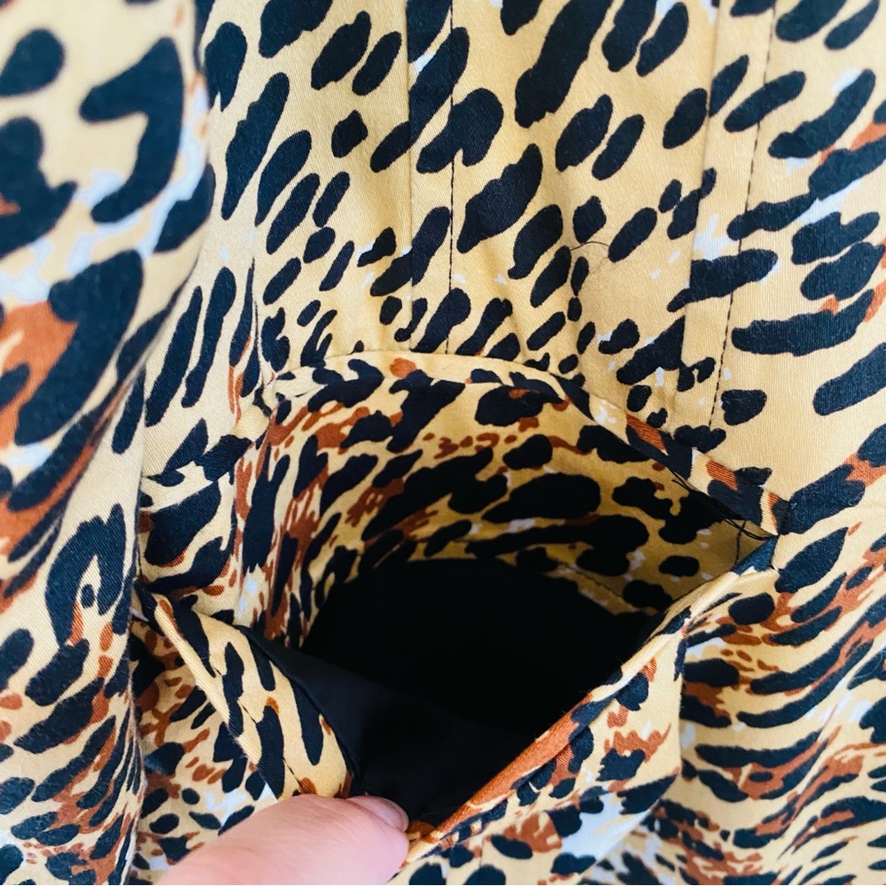 Worthington Stretch Leopard Animal Print Button Down Front Pocket Jacket Size XS - Picture 4 of 9